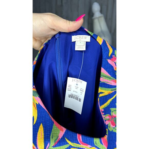 NWT J.CREW Women's Multicolor Botanical Floral Shift Dress Knee Length Size 6 - Picture 5 of 5